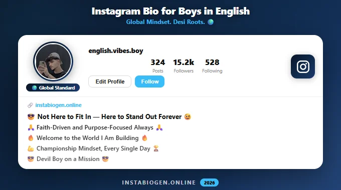 Instagram Bio for Boys in English
